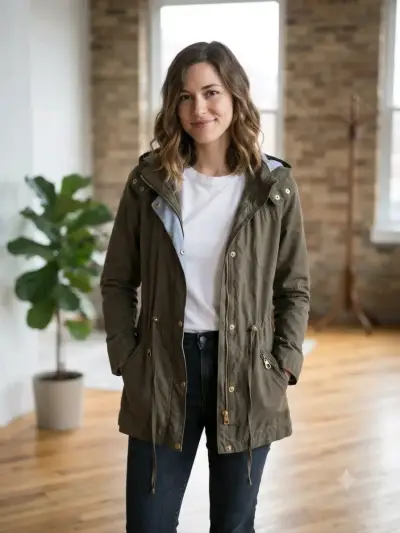 Parka Wados verde  con capucha para mujer - miniatura 1