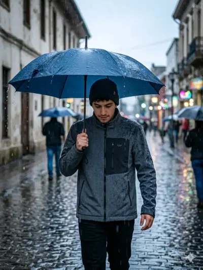 Chaqueta impermeable gris Lippi con bolsillo - miniatura 1