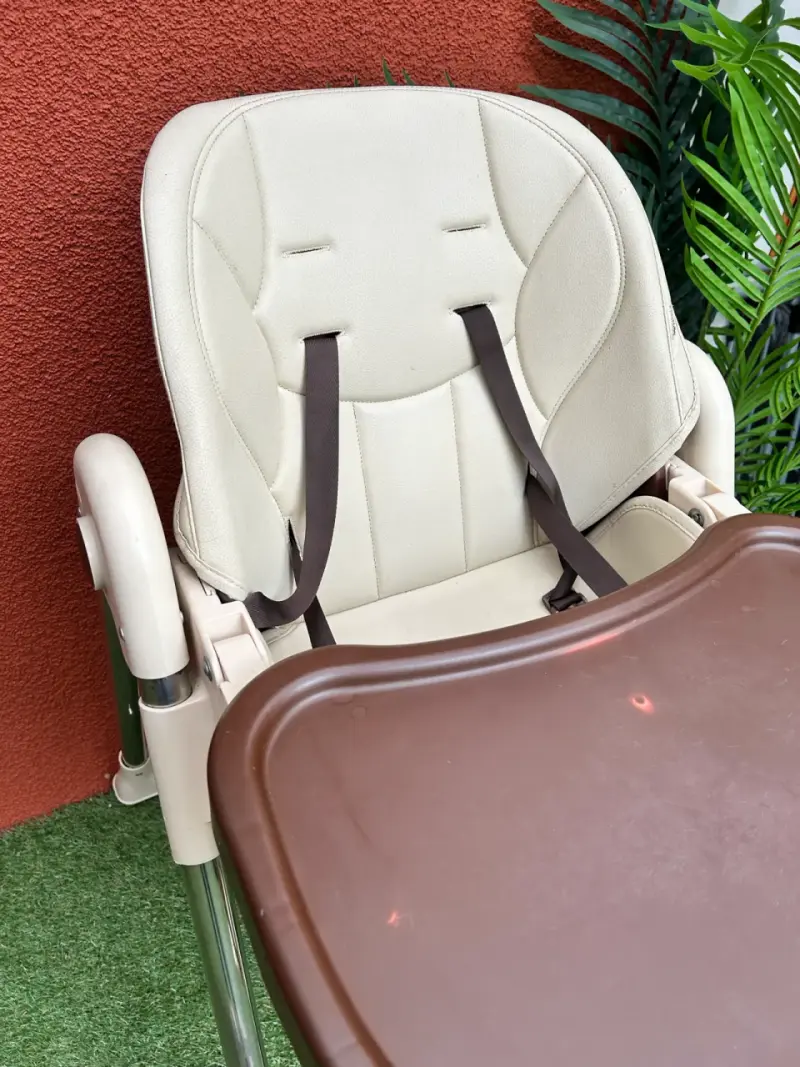 Silla de comer para bebé ajustable beige - 2