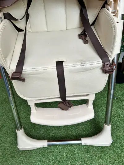Silla de comer para bebé ajustable beige - miniatura 3
