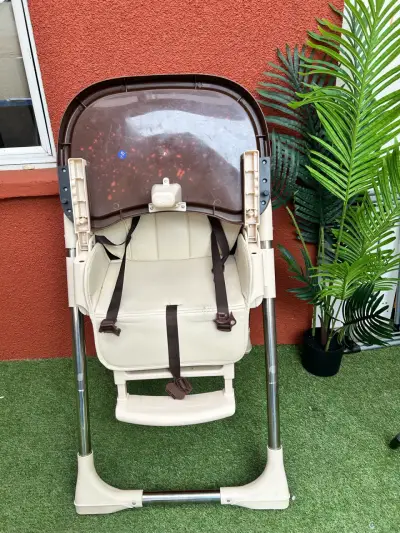 Silla de comer para bebé ajustable beige - miniatura 4