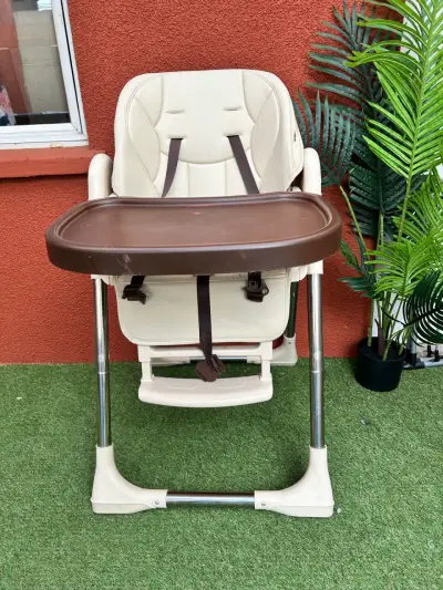 Silla de comer para bebé ajustable beige - miniatura 5
