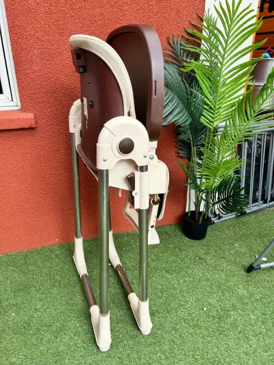 Silla de comer para bebé ajustable beige - miniatura 6
