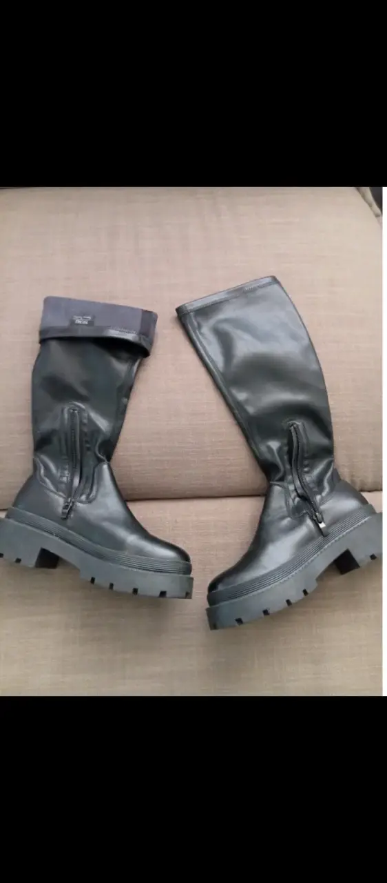 Botas negras 37 ajustables con plataforma