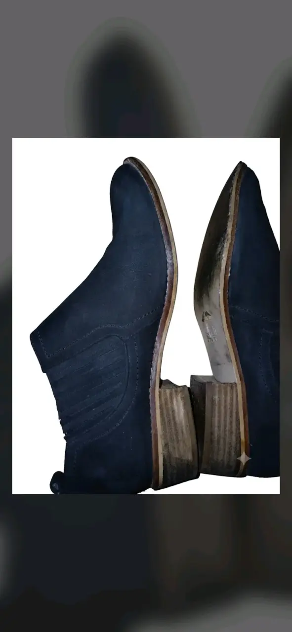 Botines Aldo de gamuza y cuero negro con tacón - 2