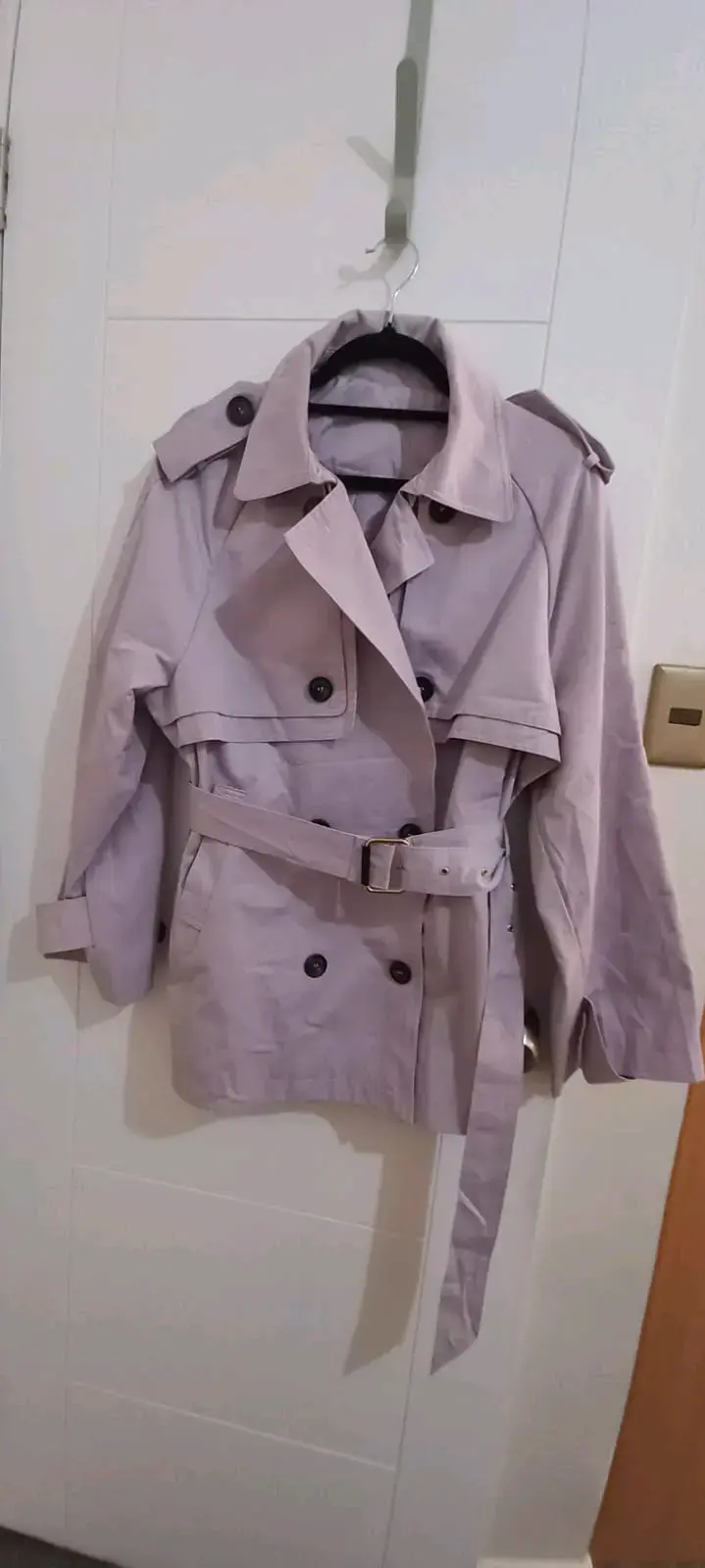 Abrigo trench coat impermeable lila para mujer - 1