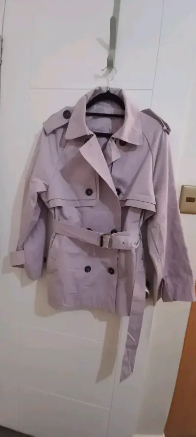 Abrigo trench coat impermeable lila para mujer - miniatura 1