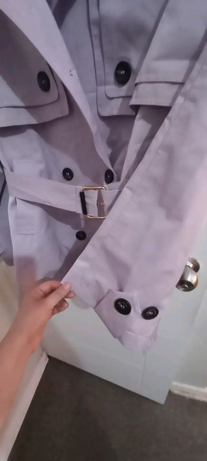 Abrigo trench coat impermeable lila para mujer - 3