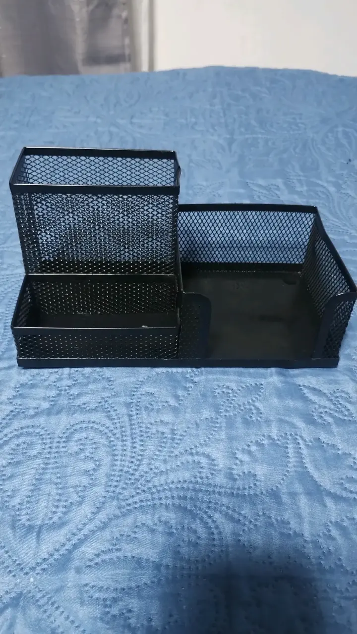 Set de organizadores de escritorio metálicos negros - 3