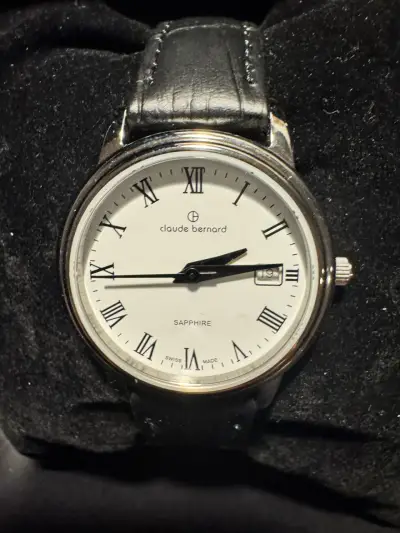 Reloj Claude Bernard de cuero negro - miniatura 2