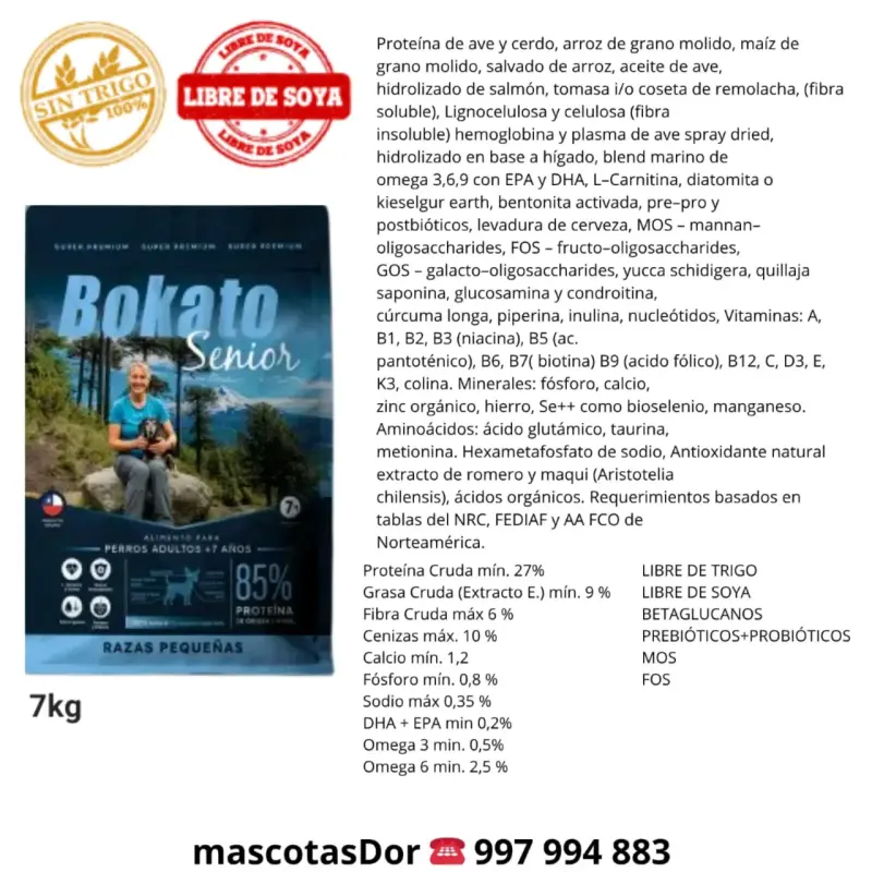 Alimento Bokato Senior para Perros Pequeños 7kg - 2