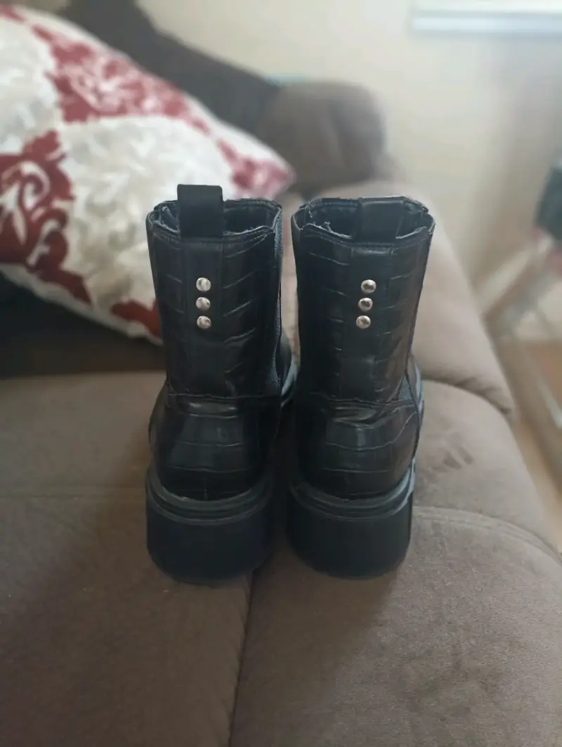 Botines de cuero negro Alaniz con plataforma N°39 - 3