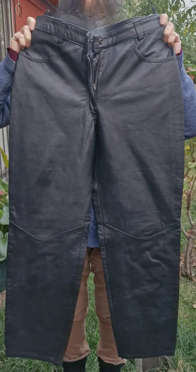 Pantalones de cuero natural Giordano talla 42 - 2