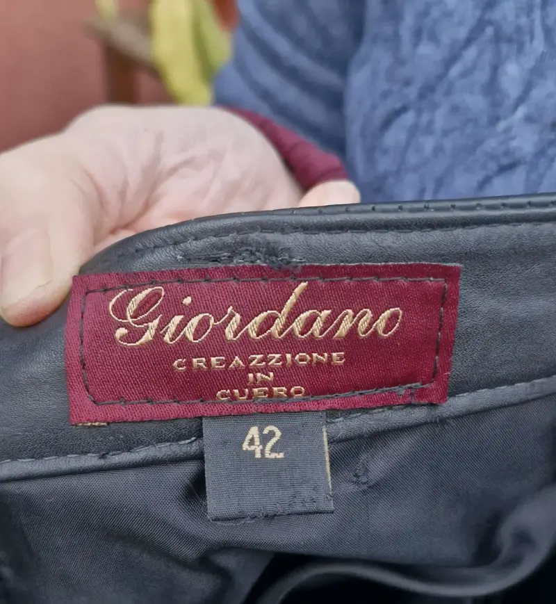 Pantalones de cuero natural Giordano talla 42 - 4