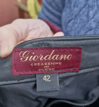 Pantalones de cuero natural Giordano talla 42 - miniatura 4