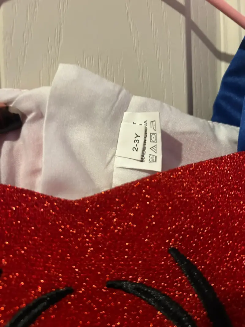 Disfraz de niña estilo superhéroe rojo y azul - 3