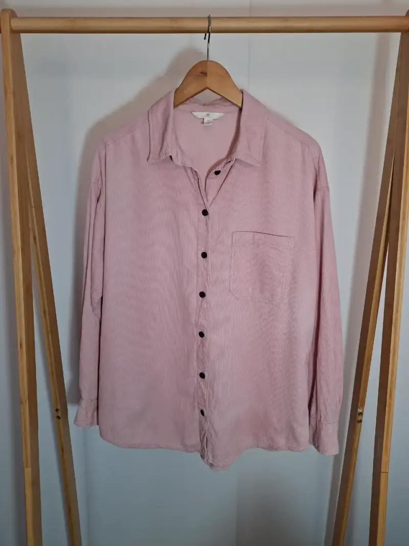 Blusa tipo cotelé rosada H&M talla S - 1