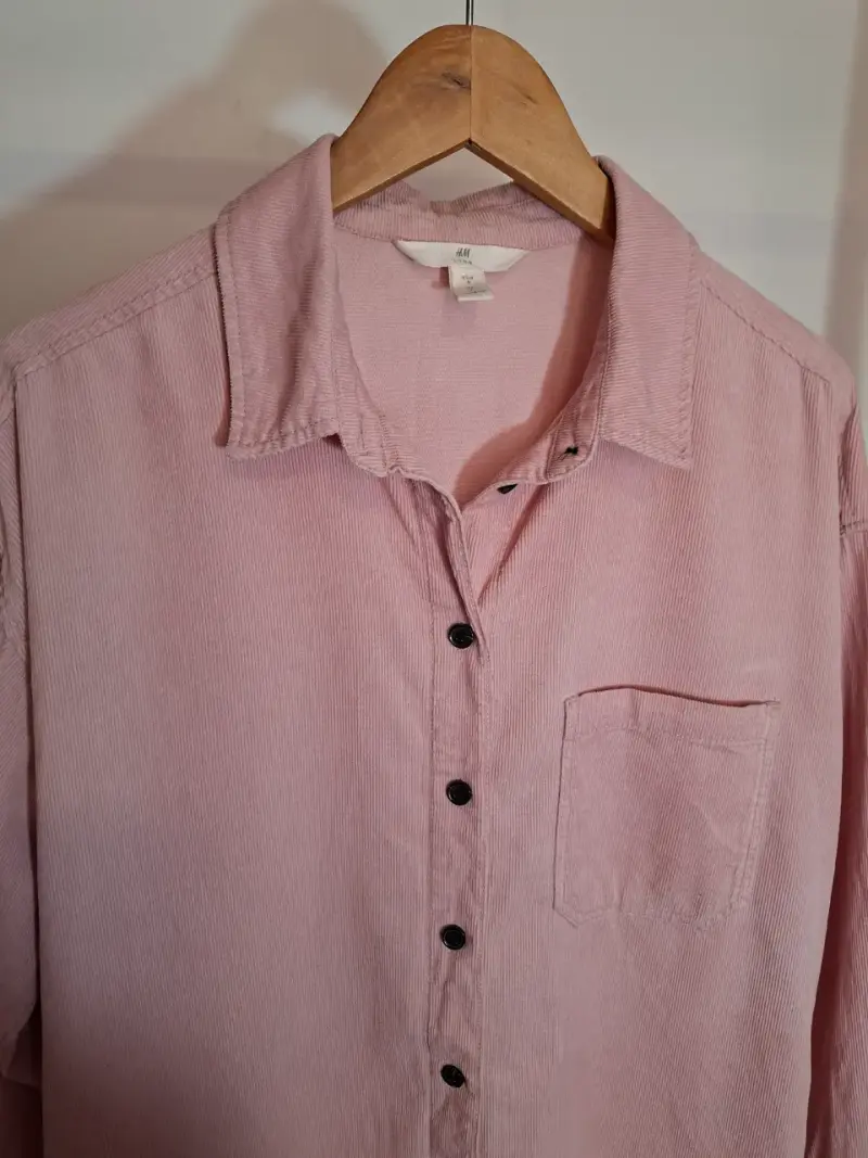 Blusa tipo cotelé rosada H&M talla S - 3