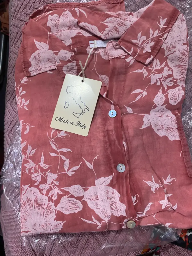 Blusa floral damasco hecha en Italia - 2