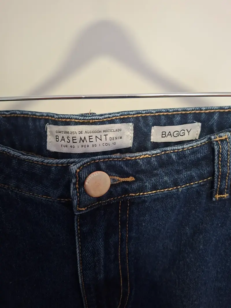 Jeans Baggy Azul Oscuro Basement talla 40 - 3