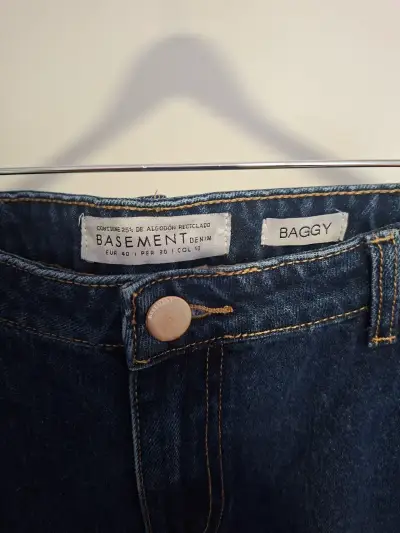 Jeans Baggy Azul Oscuro Basement talla 40 - miniatura 3