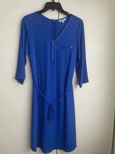 Vestido azul con cierre y cinturón ASH - miniatura 2