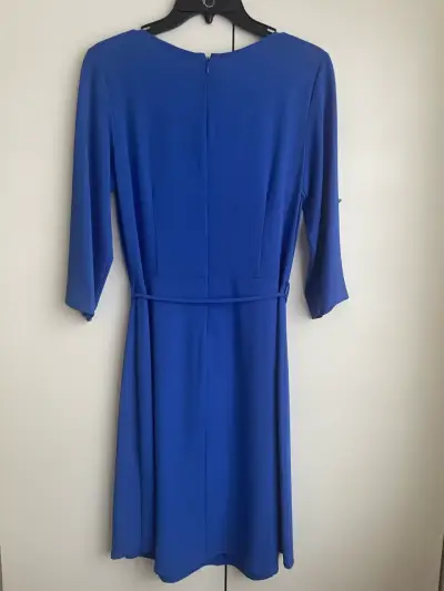 Vestido azul con cierre y cinturón ASH - miniatura 3