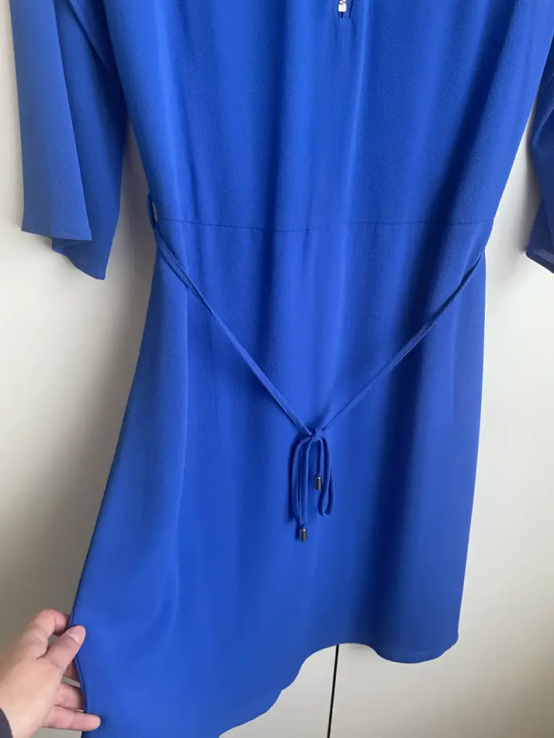 Vestido azul con cierre y cinturón ASH - 4