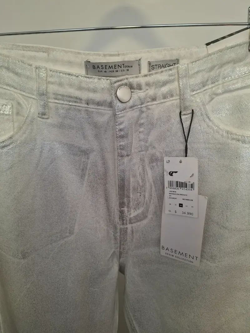 Jeans plateados Basement talla 40 NUEVOS - 2