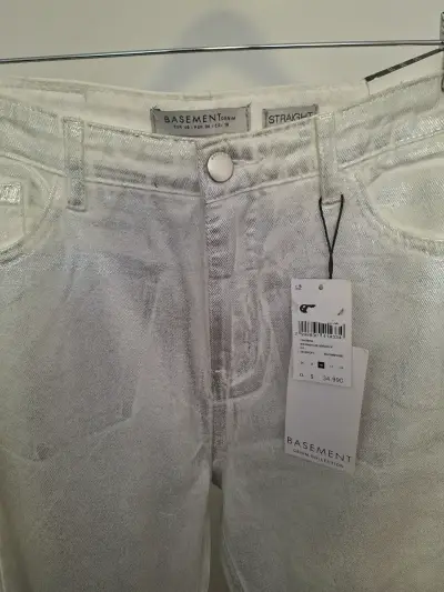 Jeans plateados Basement talla 40 NUEVOS - miniatura 2