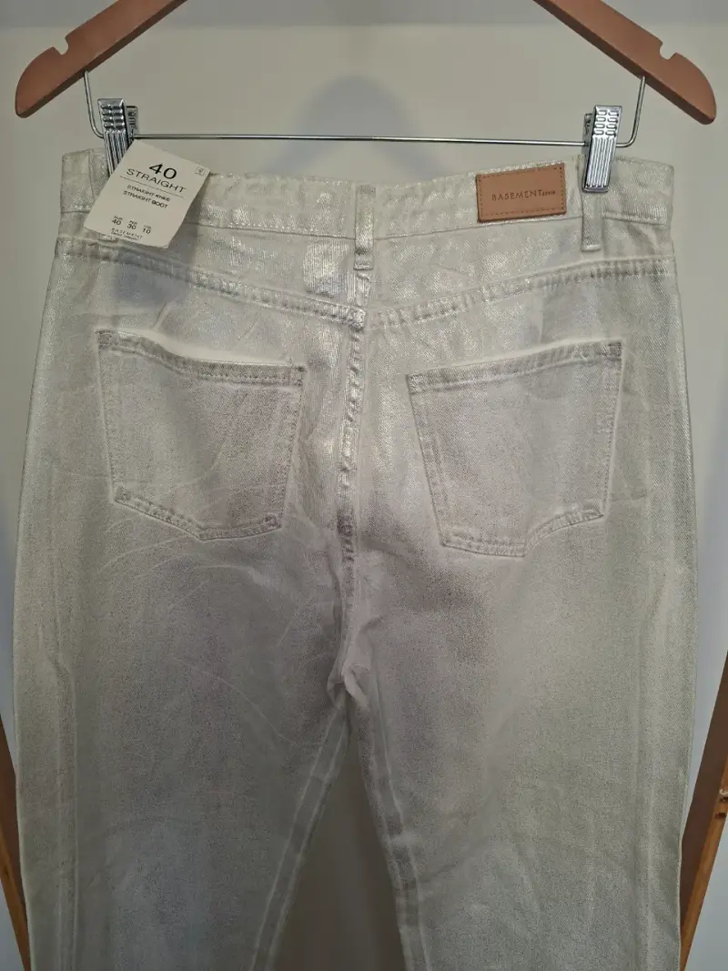 Jeans plateados Basement talla 40 NUEVOS - 4