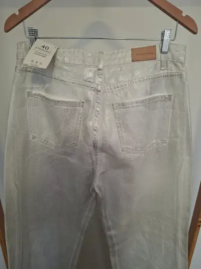 Jeans plateados Basement talla 40 NUEVOS - miniatura 4