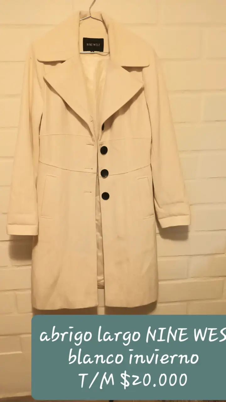Abrigo largo blanco Nine West para invierno