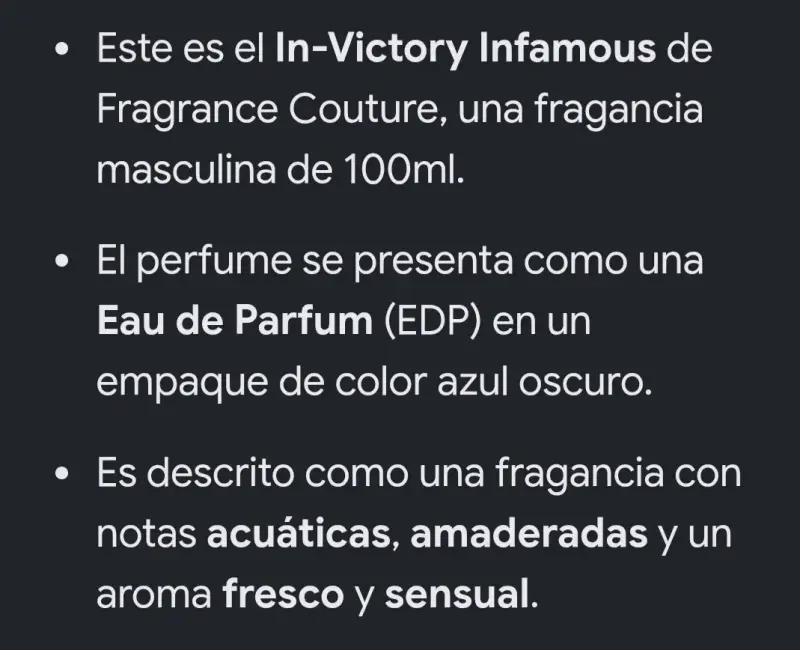 Perfume In-Victory Infamous para Hombre 100ml - 2