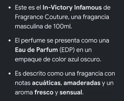 Perfume In-Victory Infamous para Hombre 100ml - miniatura 2