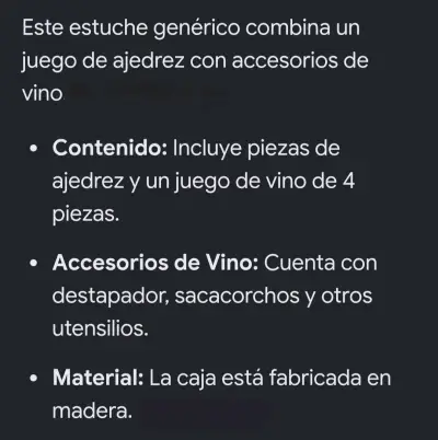 Estuche de Ajedrez y Accesorios de Vino en Madera - miniatura 4