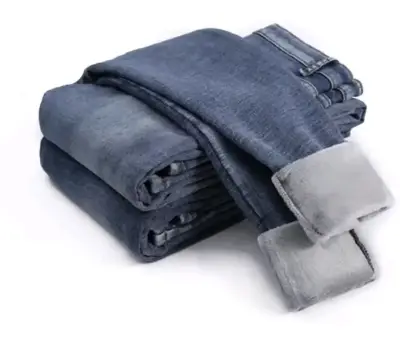 Jeans de mezclilla forrados térmicos para invierno - miniatura 2