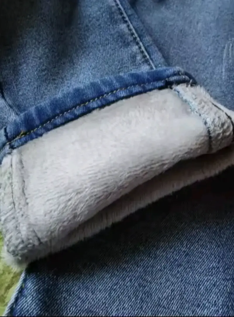 Jeans de mezclilla forrados térmicos para invierno - 3