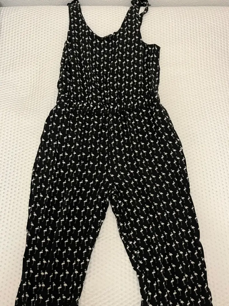 Enterito negro con estampado de flamencos - 2