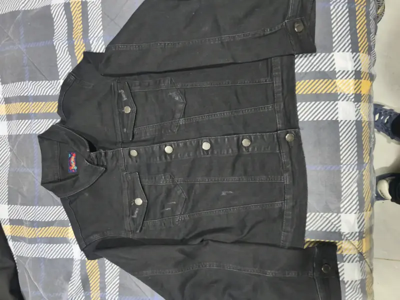 Chaqueta de mezclilla negra unisex Boom Moda - 1