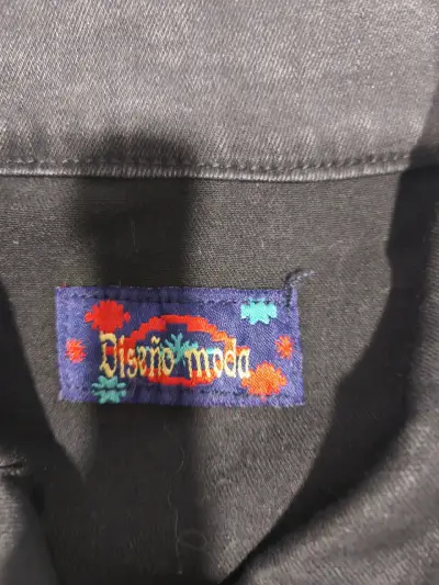 Chaqueta de mezclilla negra unisex Boom Moda - miniatura 2
