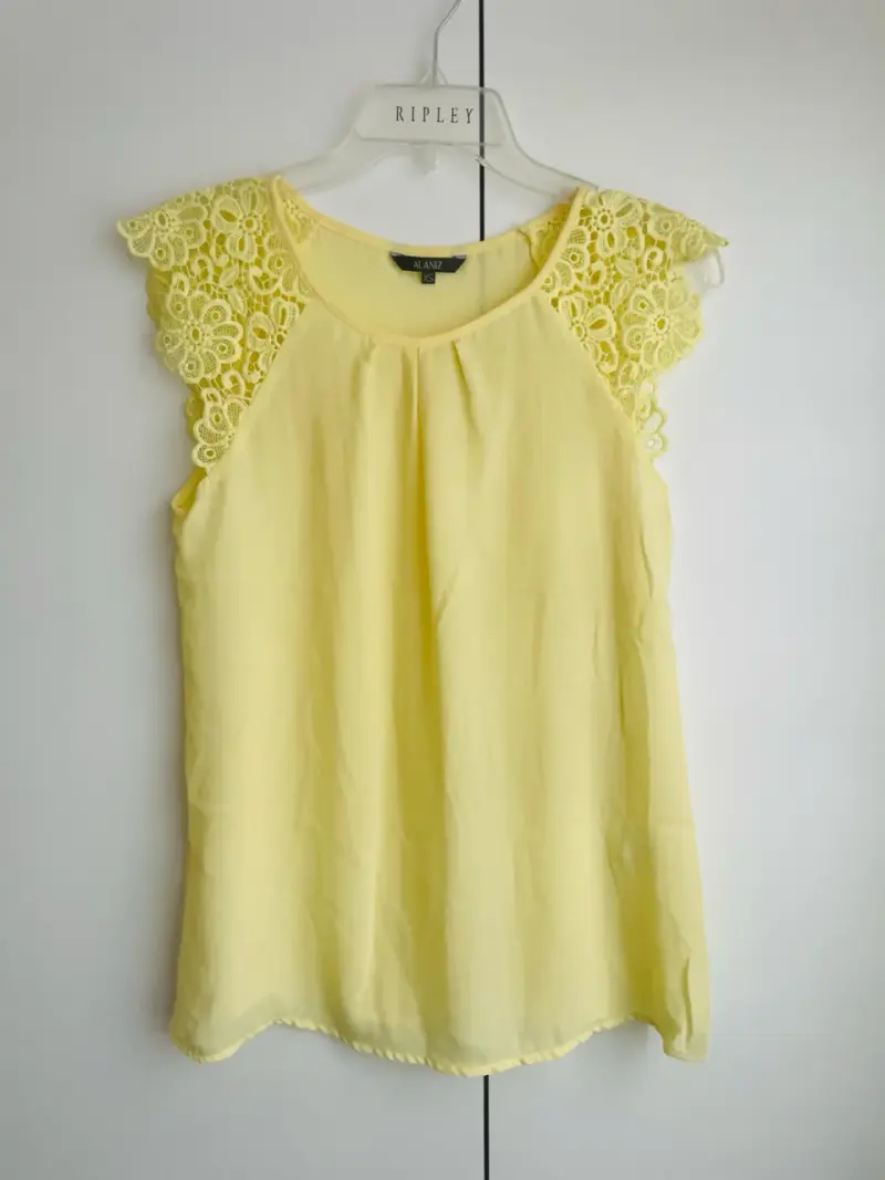 Blusa amarilla con encaje Alanis XS - 1