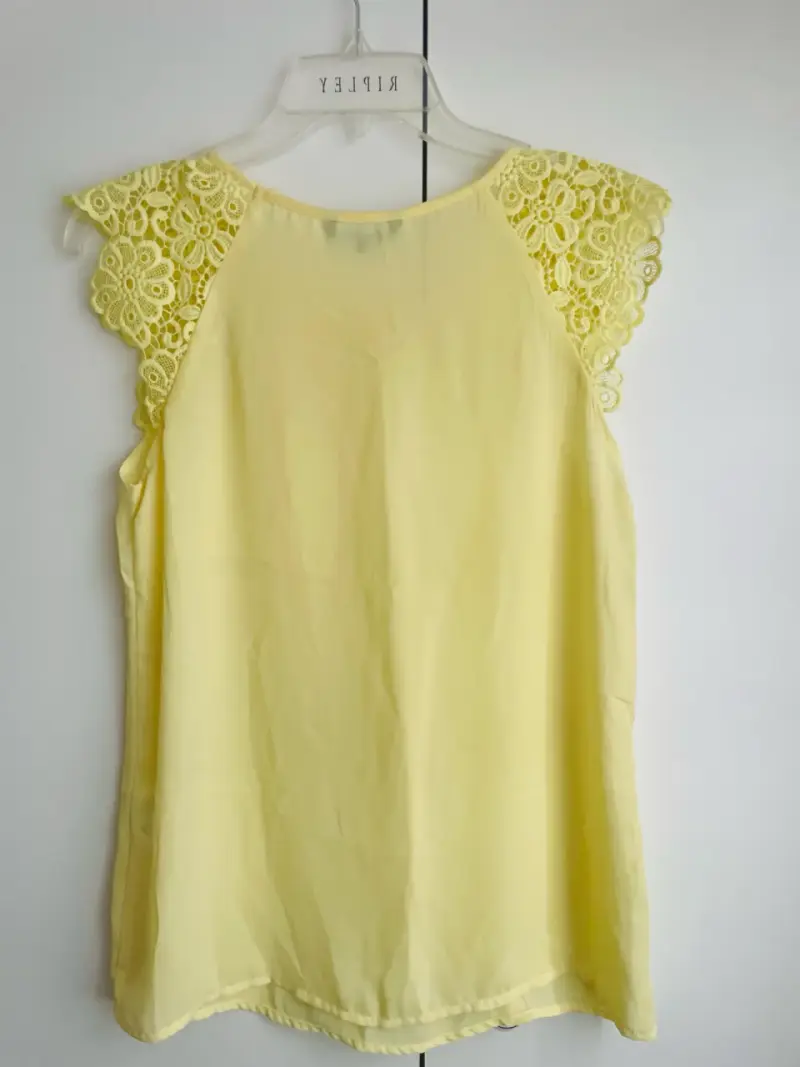 Blusa amarilla con encaje Alanis XS - 2