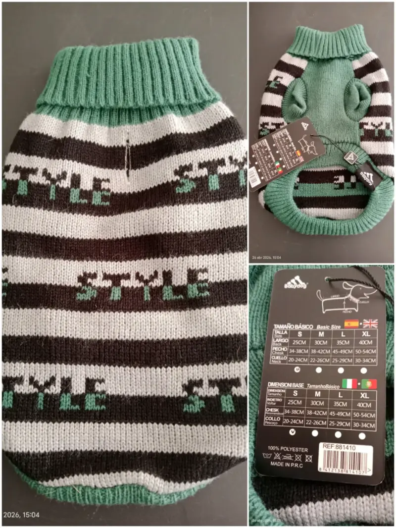 Suéter para perro a rayas estilo casual - 4
