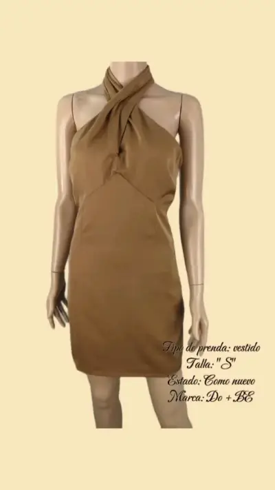 Vestido halter marrón Do + BE talla S - miniatura 1