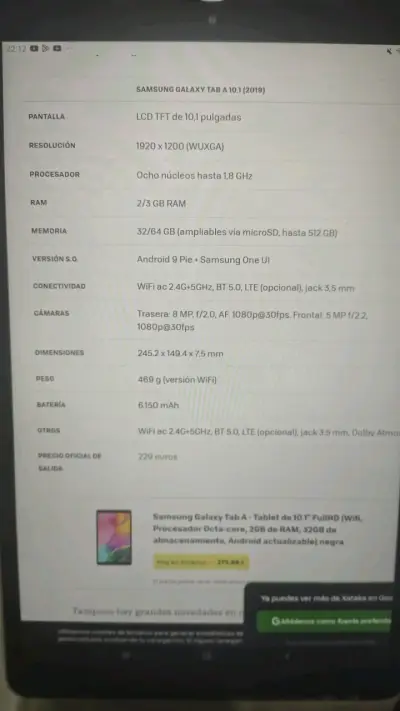 Tablet Samsung Galaxy Tab A7 en buen estado - miniatura 5