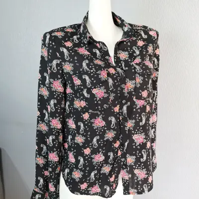 Blusa estampada AMERICANINO negra de manga larga - miniatura 1