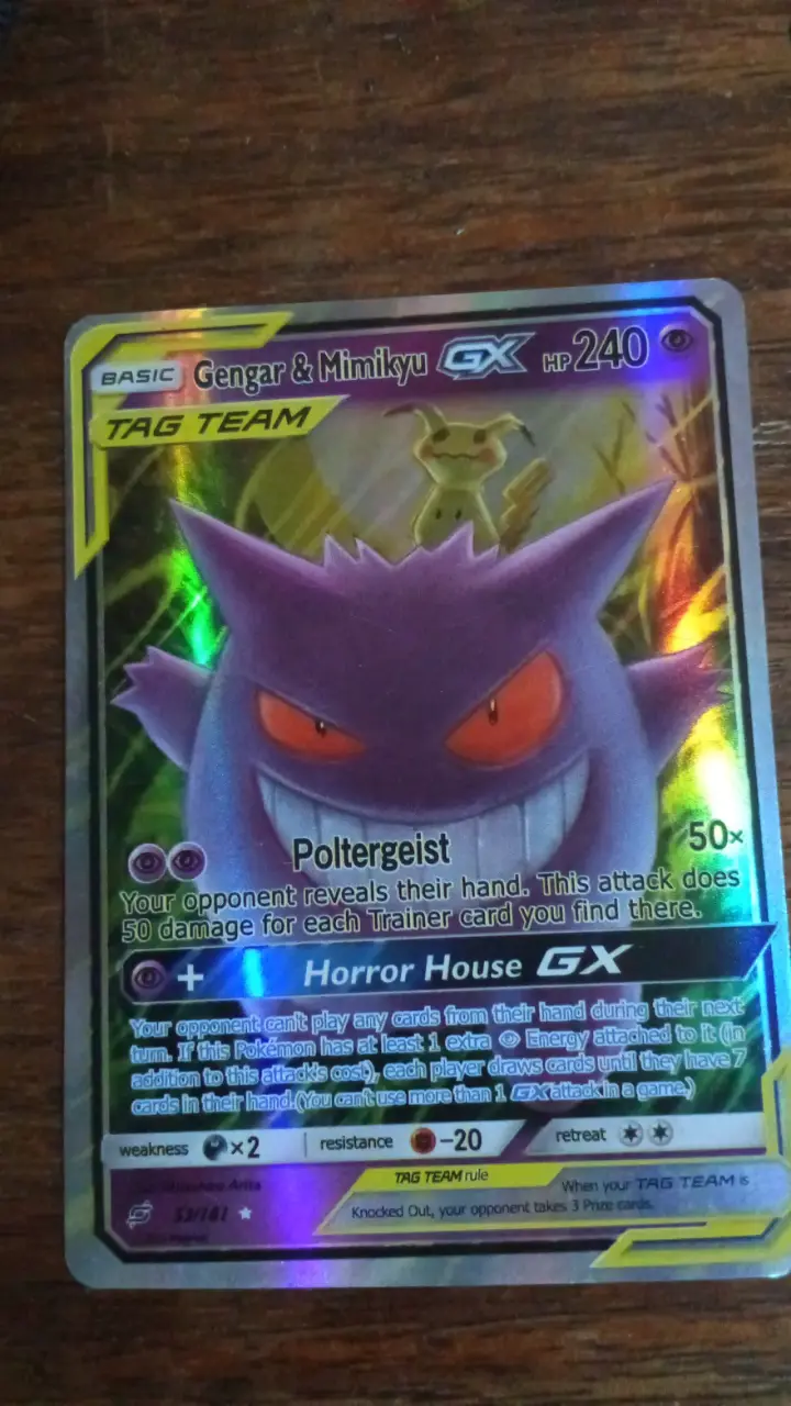 Carta Pokémon Gengar & Mimikyu GX Tag Team
