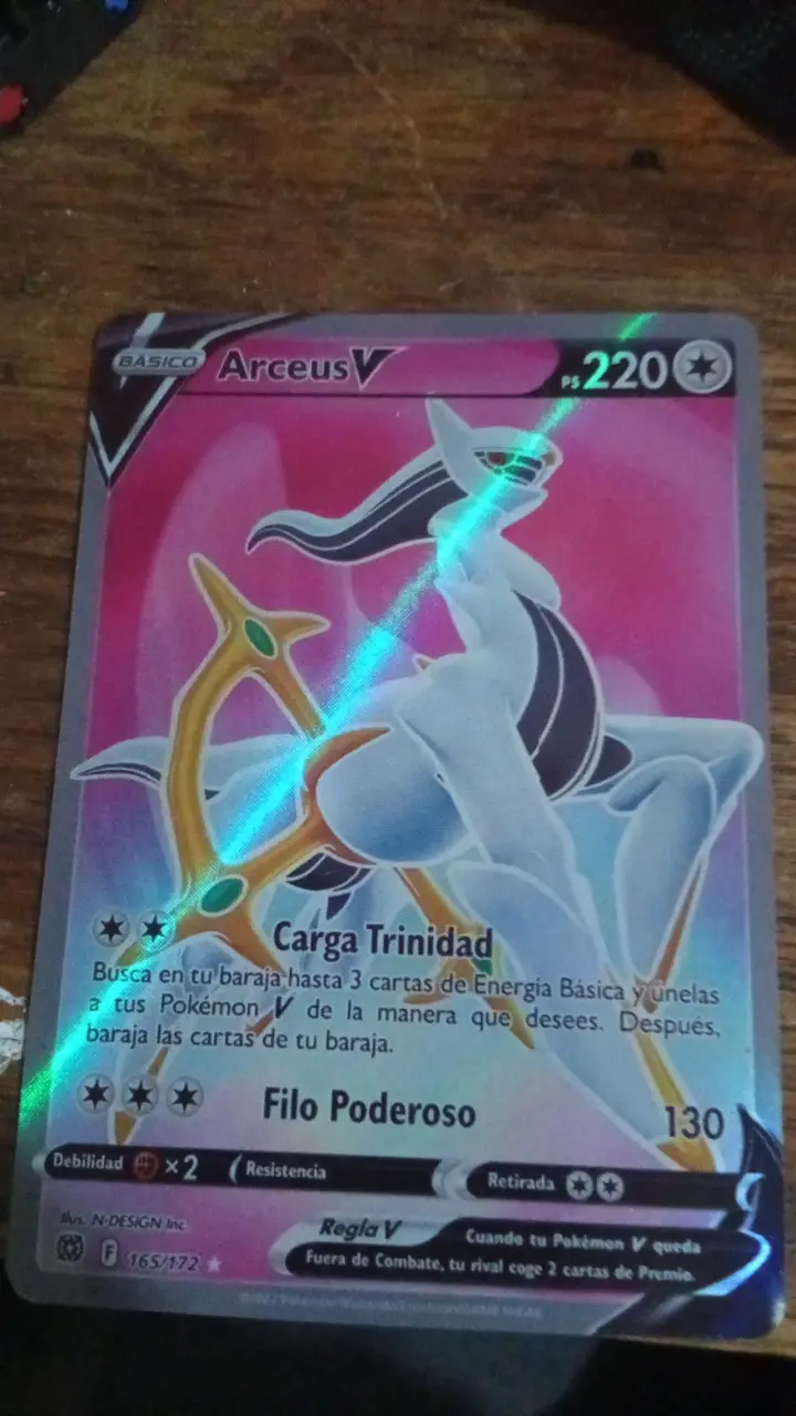 Carta Pokémon Arceus V brillante
