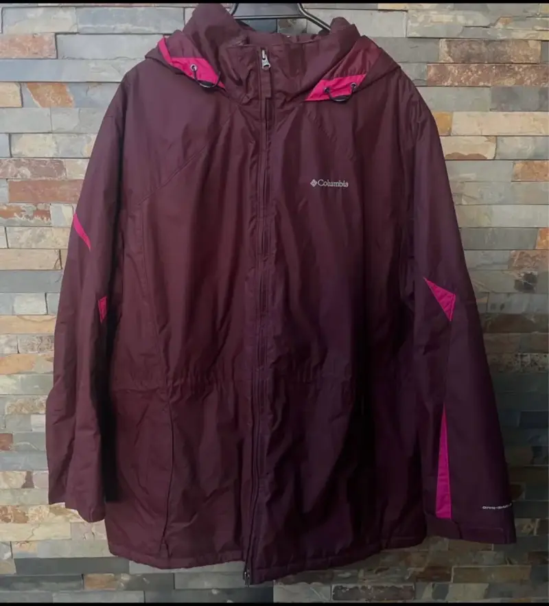 Chaqueta impermeable Columbia burdeos para mujer - 2
